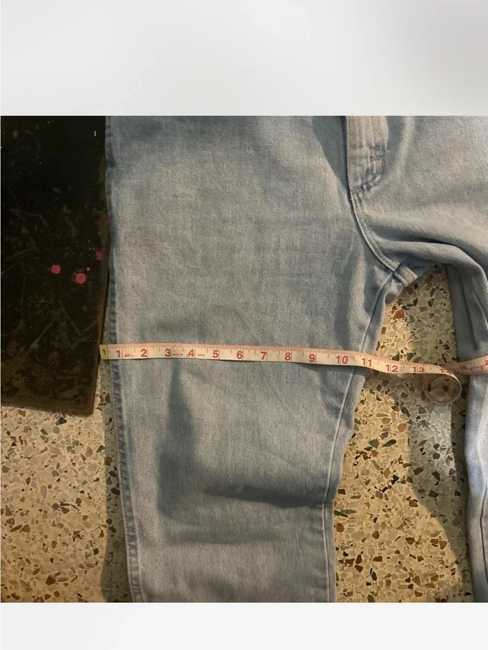 Wrangler denim visible